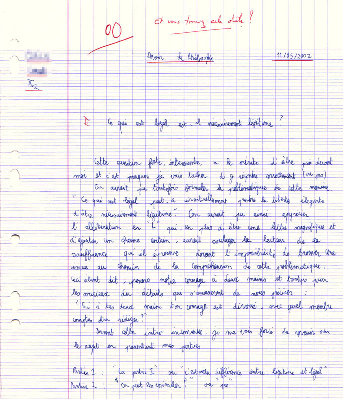 Copie double perles du bac et perles d'élèves